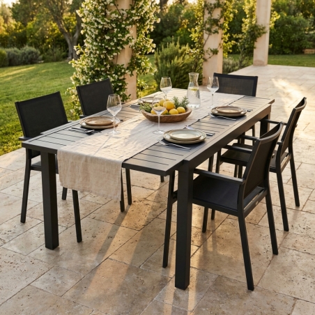 Tavolo da pranzo allungabile 200/300x100 - Antracite FormenteraEDENYA