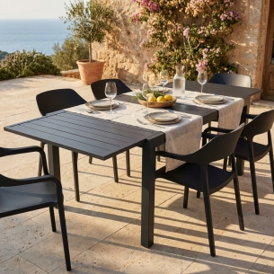 Tavolo da pranzo allungabile 200/300x100 - Antracite FormenteraEDENYA