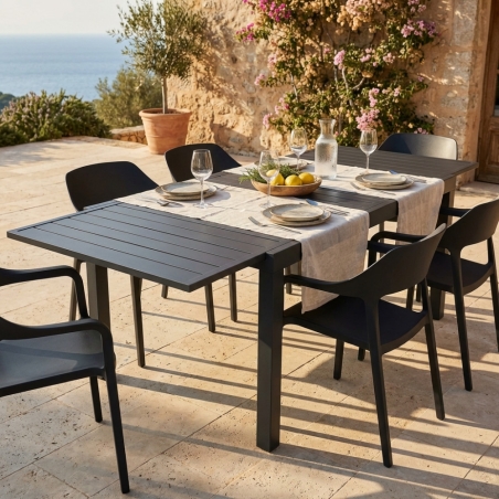 Tavolo da pranzo allungabile 200/300x100 - Antracite FormenteraEDENYA