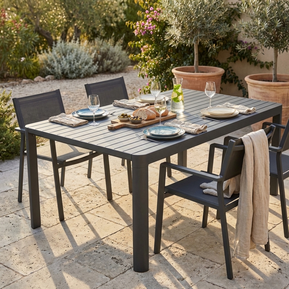 Tavolo da pranzo allungabile in larghezza 100/150x150 - Antracite WashingtonEDENYA