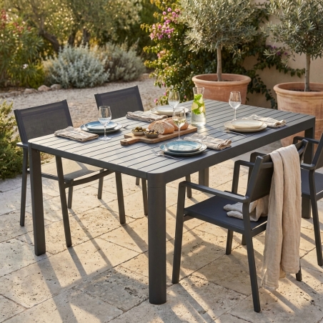 Tavolo da pranzo allungabile in larghezza 100/150x150 - Antracite WashingtonEDENYA