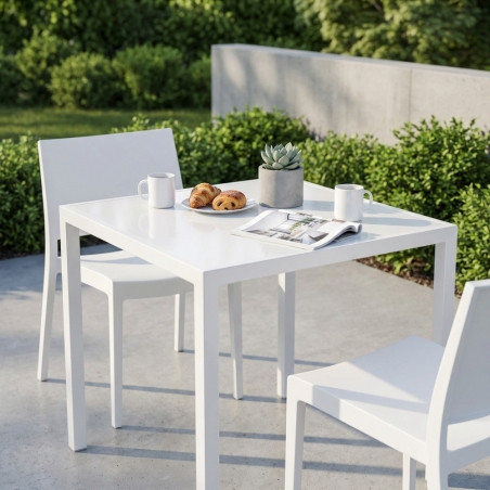 Tavolo 80x80cm da esterno bianco autolivellanteEDENYA
