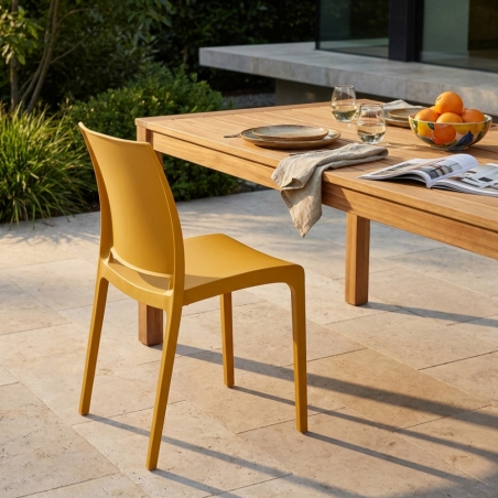 Sedia impilabile in polipropilene colore Giallo - Volga -2