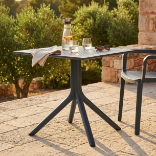 Tavolo 80x80cm in polipropilene antracite - Jarvis -1