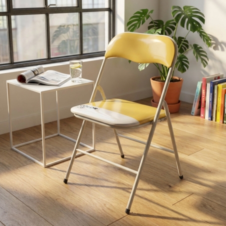 SEDIA PIEGHEVOLE SLIM GIALLA COLOR 128 -1