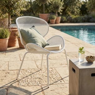 Poltrona da giardino impilabile antiruggine bianca MidwayEDENYA