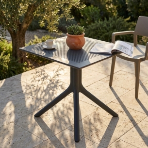 Tavolino 70x70cm in polipropilene antracite - JarvisEDENYA