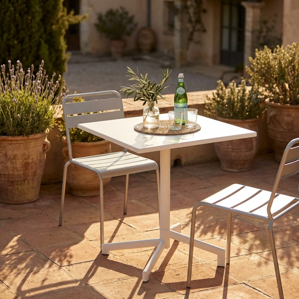 Tavolo 70x70 da esterno Bianco - Vega -2