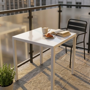 Tavolo 70x70cm autolivellante in metallo - Bianco 1892EDENYA