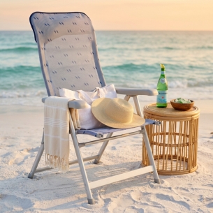 Spiaggina da mare in Textilene Pieghevole Azzurro 77x63x118cm - IschiaEDENYA