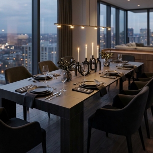 TAVOLO CONSOLLE DARIUS ANTRACITE EFFETTO LEGNO 45/96/147/198/249/300 X 90 -1