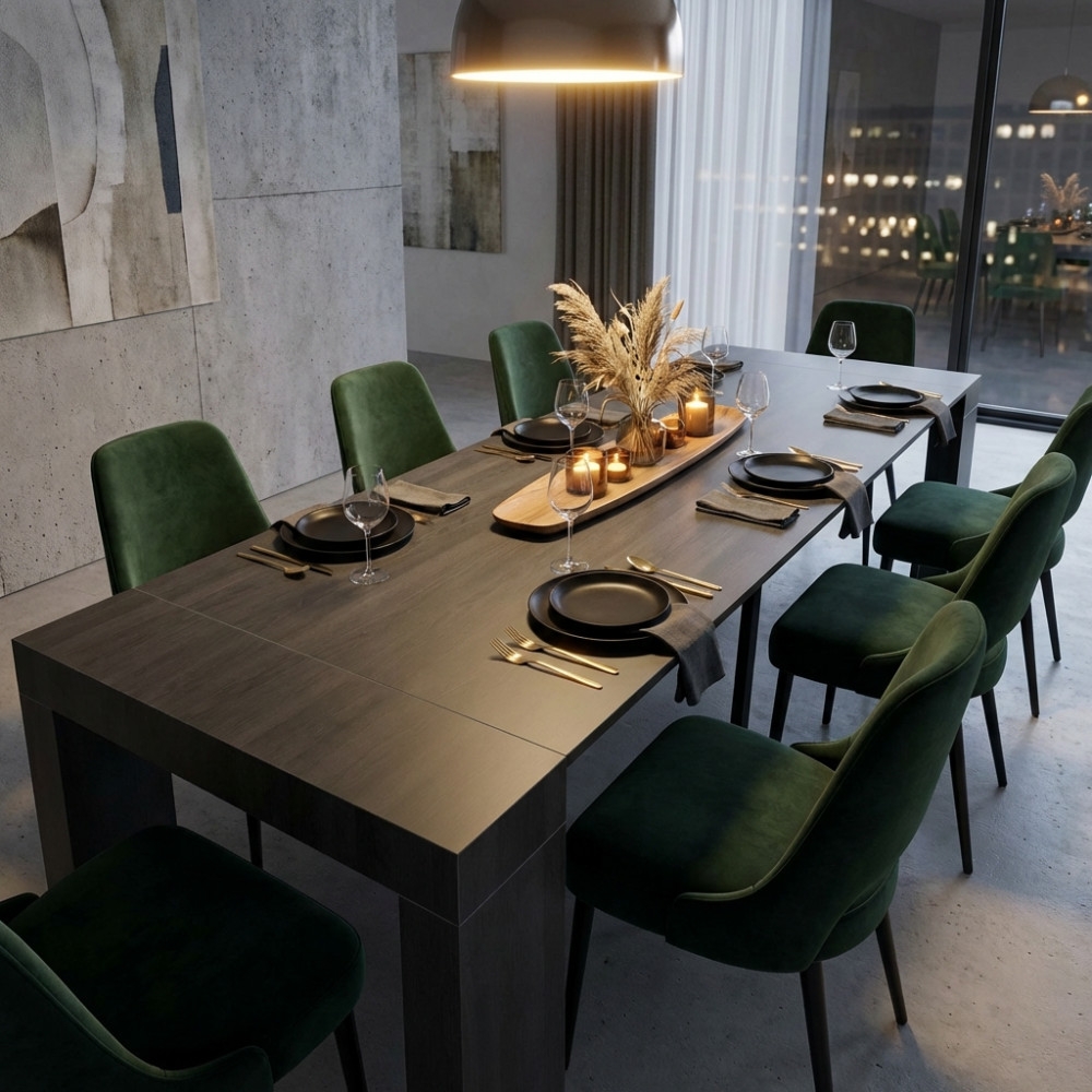 TAVOLO CONSOLLE DARIUS ANTRACITE EFFETTO LEGNO 45/96/147/198/249/300 X 90 -2