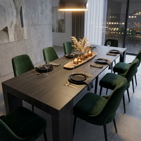 TAVOLO CONSOLLE DARIUS ANTRACITE EFFETTO LEGNO 45/96/147/198/249/300 X 90 -2