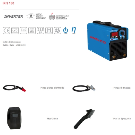 Saldatrice inverter a elettrodo MMA 160 A – IRIS 180AWELCO