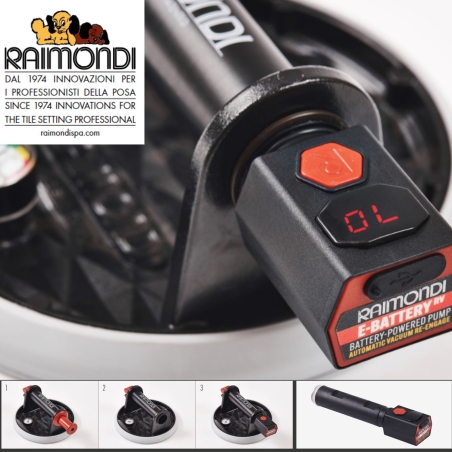 Ventosa professionale a batteria Raimondi per piastrelle e grandi lastre RV BATTERY+ -2