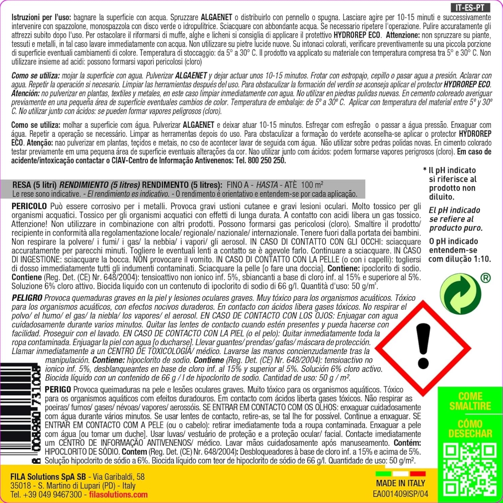Detergente antialghe per esterni Algae Net Fila -4