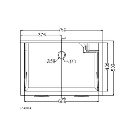 Vasca Lavapanni 75x50 per Lindo Max / Lavacril Colavene -2