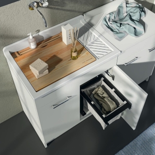 Lavatoio 75x50x86h cm Lindo Colavene Bianco -1