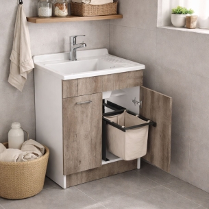 Lavatoio 75x50x86h cm Lindo Colavene Rovere Primitivo -1