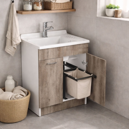 Lavatoio 75x50x86h cm Lindo Colavene Rovere Primitivo -1