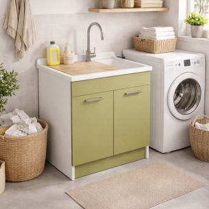 Lavatoio 75x50x86h cm Lindo Colavene Verde SENZA CESTO PORTABIANCHERIA -1