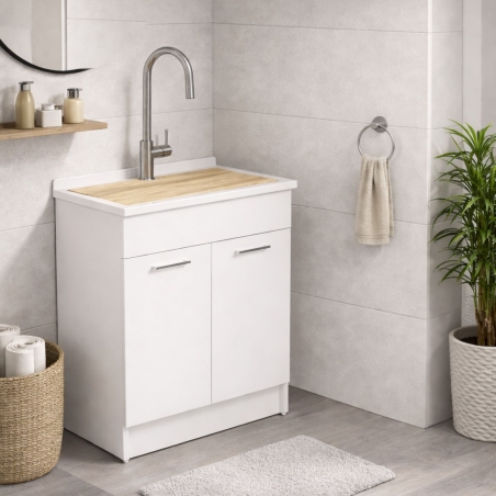 Lavatoio bianco 75x50x86h cm Lindo Colavene SENZA CESTO PORTABIANCHERIA -1