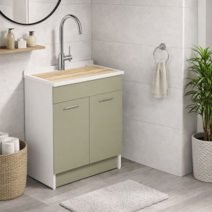 Lavatoio verde 75x50x86h cm Lindo Colavene SENZA CESTO PORTABIANCHERIA -1