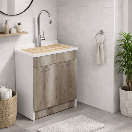 Lavatoio rovere 75x50x86h cm Lindo MAX Colavene SENZA CESTO PORTABIANCHERIA -1