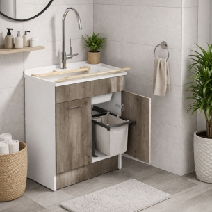 Lavatoio rovere primitivo 75x50x86h cm Lindo Max Colavene -1