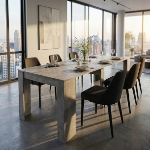 TAVOLO CONSOLLE DAVE GRIGIO EFFETTO CEMENTO 50/100/150/200/250/300 X 90 -1