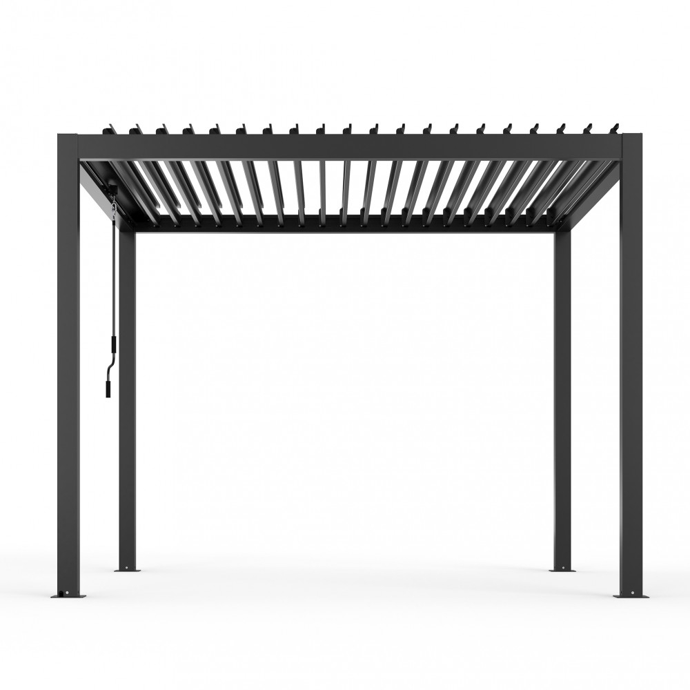 Pergola bioclimatica 3x4 mt con copertura a lamelle frangisole -4