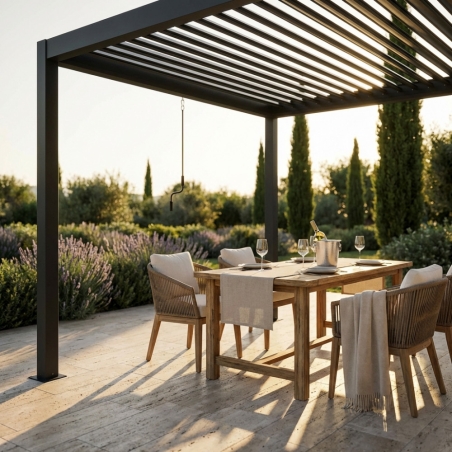 Pergola bioclimatica 3x4 mt con copertura a lamelle frangisole -2