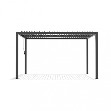 Pergola bioclimatica 3x4 mt con copertura a lamelle frangisole orientabili -7