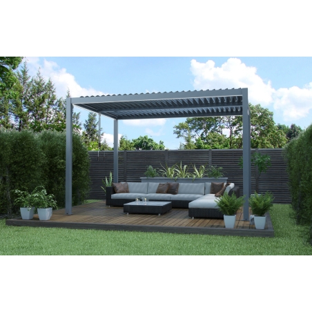 Pergola bioclimatica 3x4 mt con copertura a lamelle frangisole orientabili -9