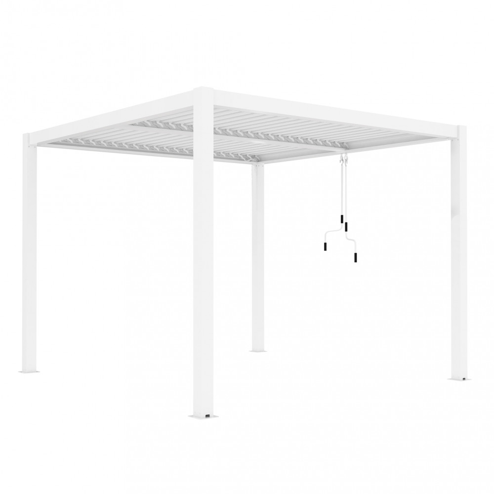 Pergola bioclimatica 3x4 mt bianca con copertura a lamelle frangisole -6
