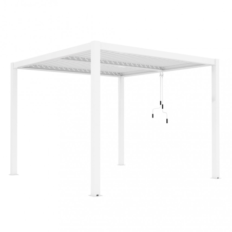 Pergola bioclimatica 3x4 mt bianca con copertura a lamelle frangisole -6