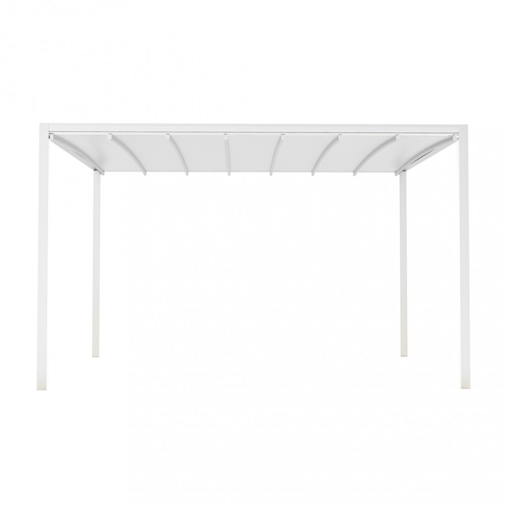 Pergola 3x3 mt con led e copertura retrattile motorizzata - bianca -4