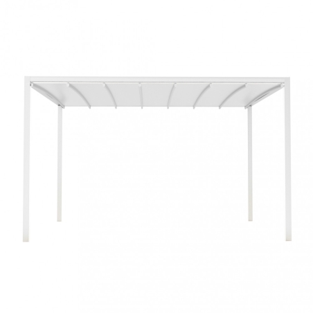 Pergola 3x3 mt con led e copertura retrattile motorizzata - bianca -4