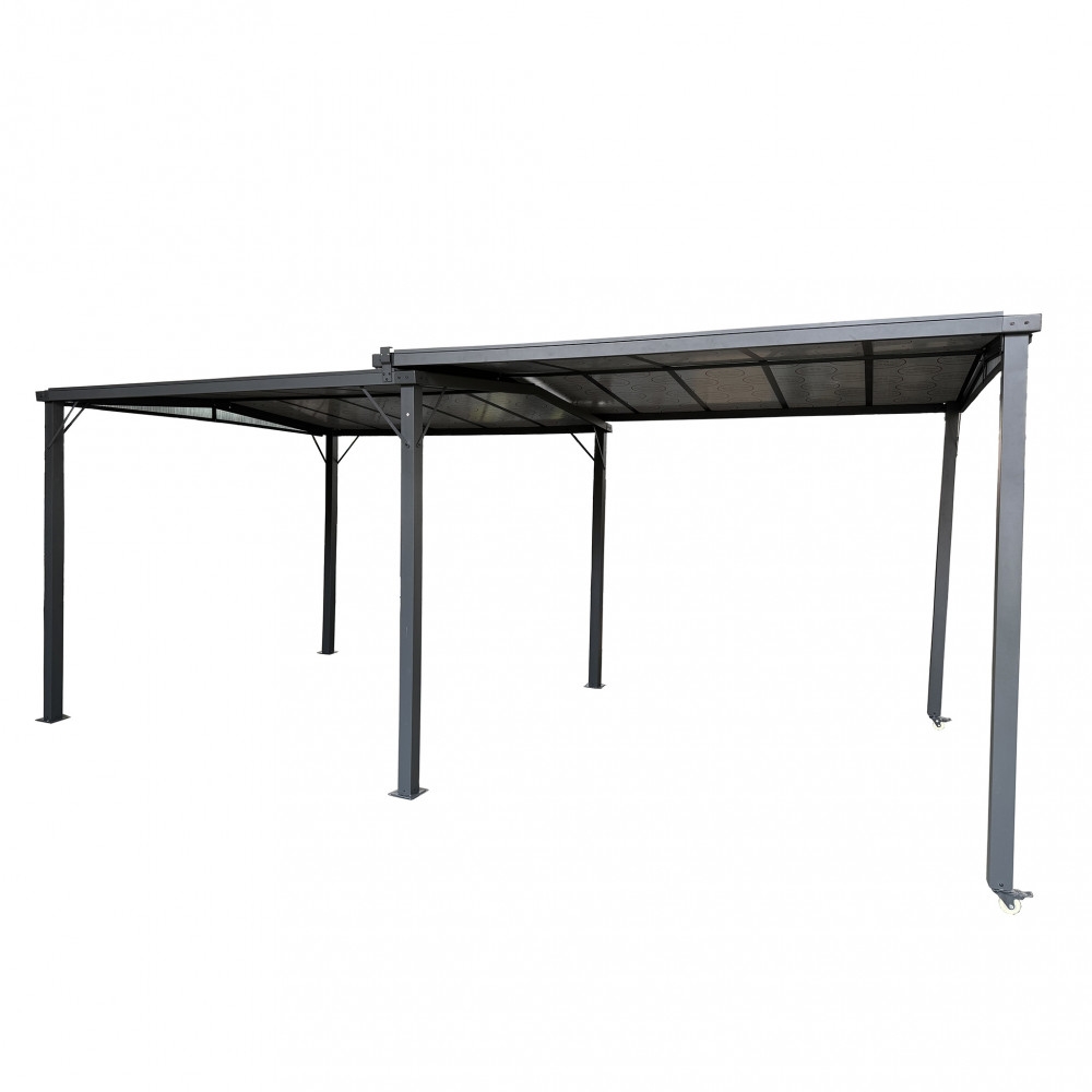 Gazebo allungabile da 3 fino a 5,7 metri con copertura in policarbonato -4