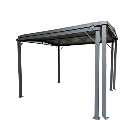 Gazebo allungabile da 3 fino a 5,7 metri con copertura in policarbonato -5