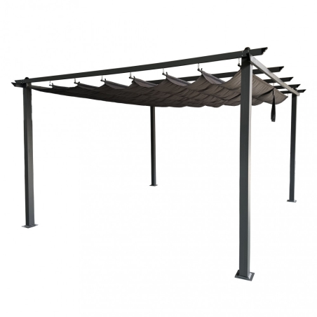 Gazebo 4x4 metri antracite con telo grigio - Astoria -12