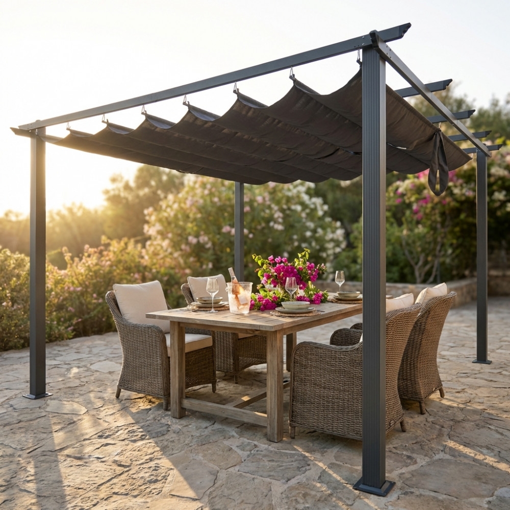 copy of Gazebo Astoria 3 X 3 Tortora Telo Grigio -4