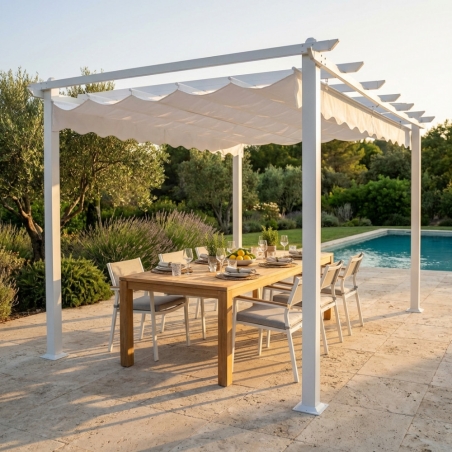 Gazebo rettangolare 3x4 m con struttura in alluminio bianco - Astoria -1