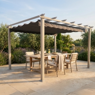 Gazebo 3x4 metri Tortora Telo Grigio - Astoria -1