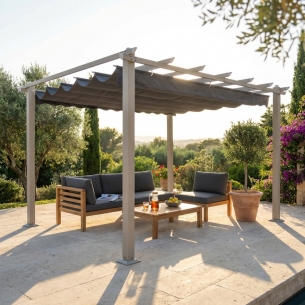 Gazebo per giardino 3x3 metri Tortora Telo Grigio - Astoria -1