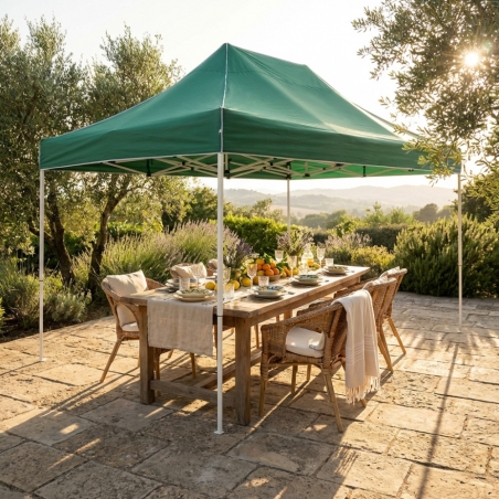 Gazebo pieghevole 3x4.5 metri con telo in poliestere verde - Holiday -2