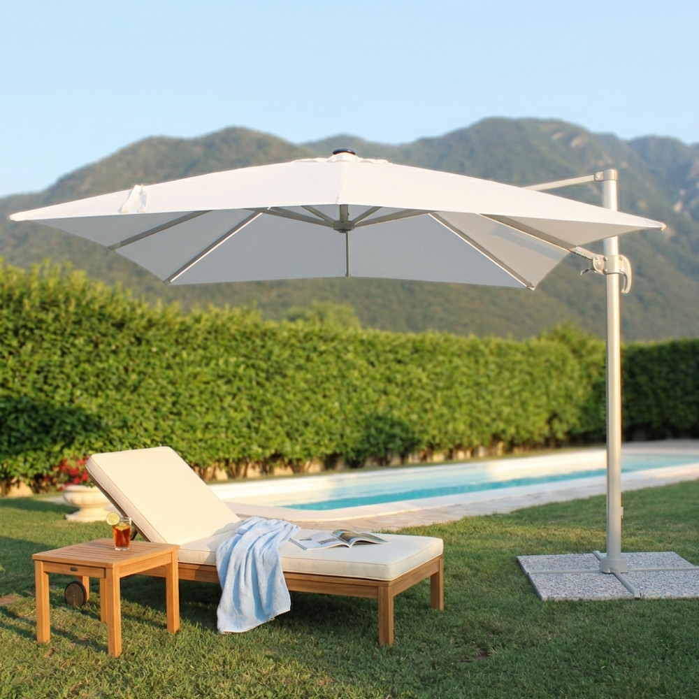 Ombrellone Con Led 3 X 4 Pitagora Bianco Telo Bianco -2