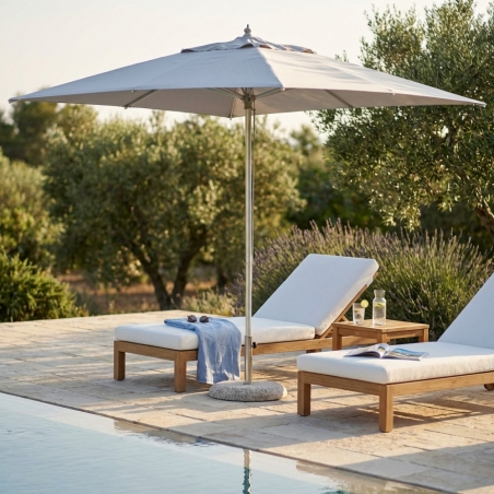 Ombrellone 3x3 mt grigio chiaro con palo centrale - Andromeda -1