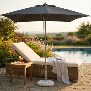 Ombrellone 3x3 mt grigio scuro con palo centrale -  Andromeda -2