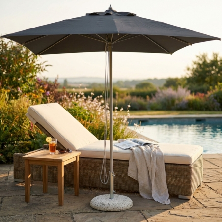 Ombrellone 3x3 mt grigio scuro con palo centrale -  Andromeda -2